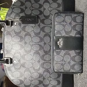 Large Coach satchel and matching wallet,  new
